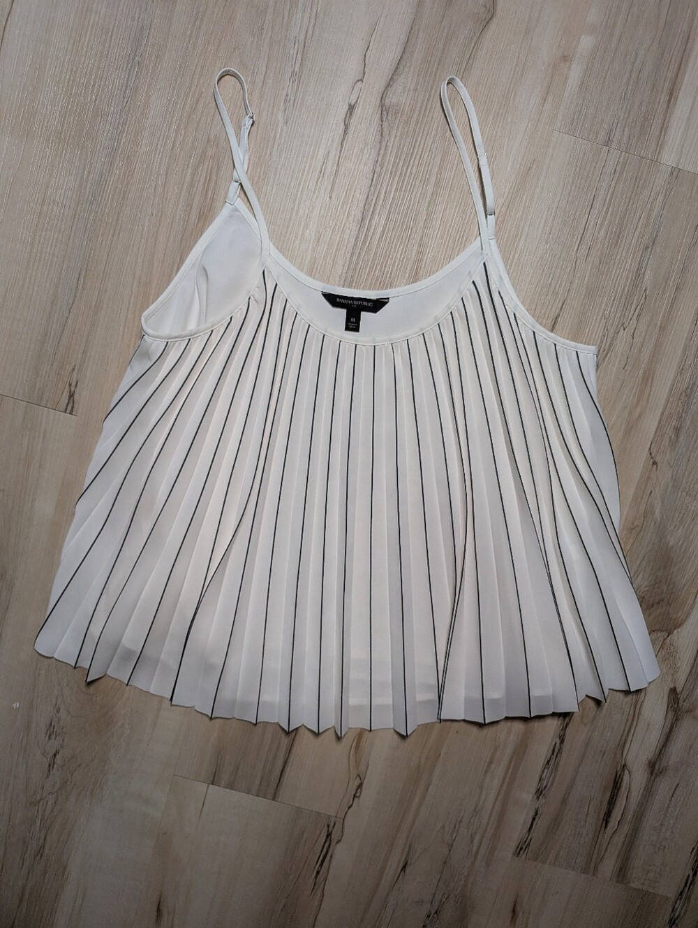Banana Republic Pleated Black & White Camisole Top